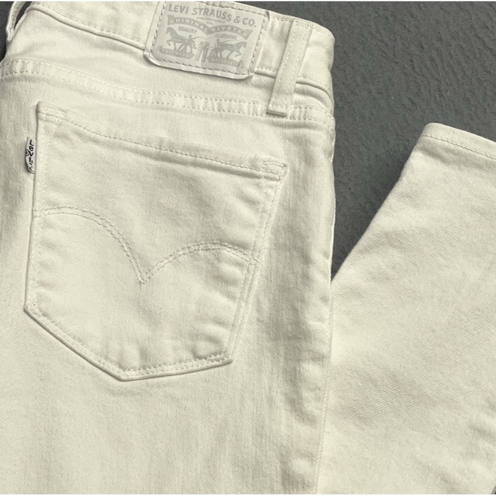 Levis 711 Skinny‎ White Denim Jeans Women's Sz26x29 White Tab 5 Pocket Coastal